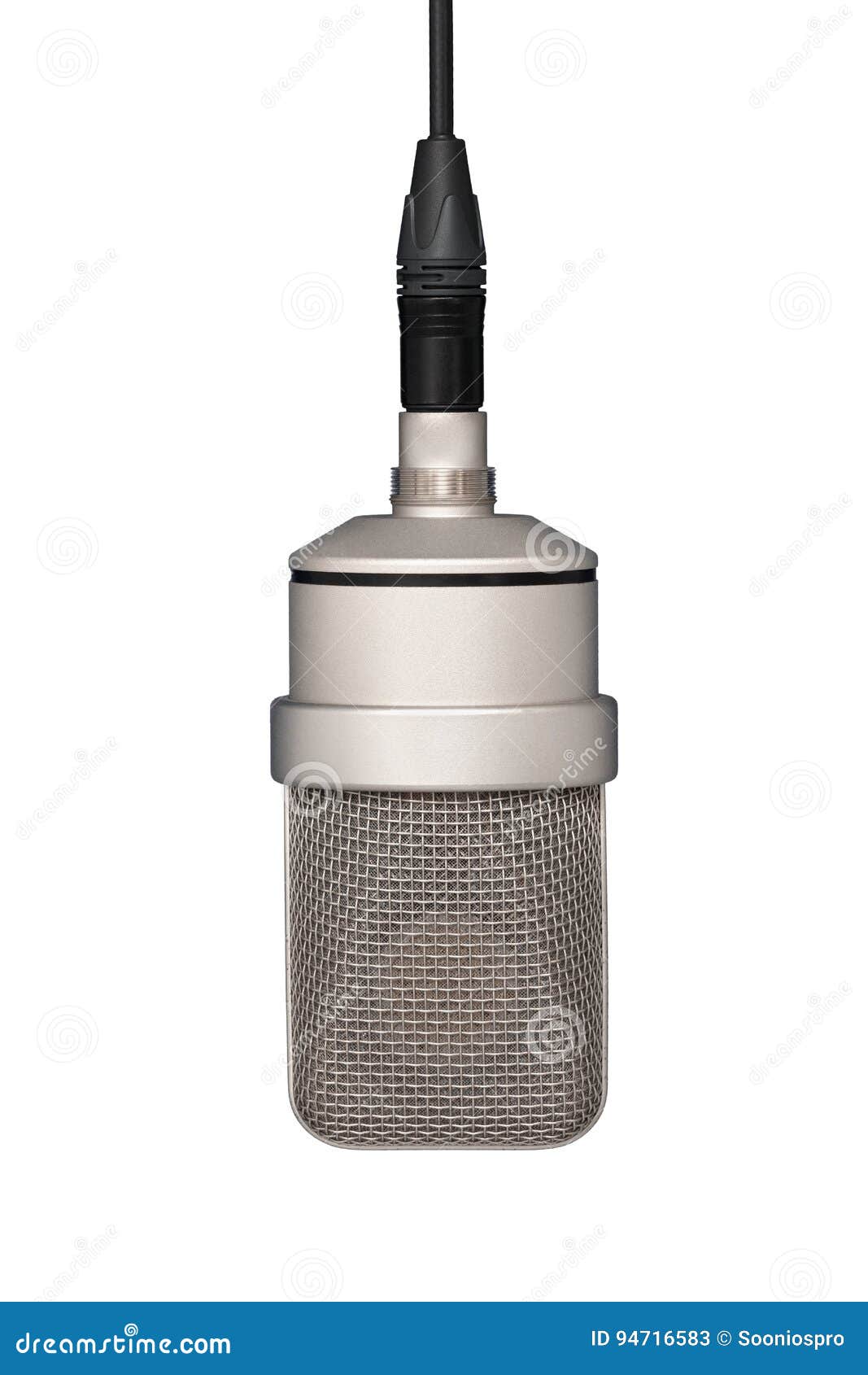 Professional Microphone Hanging on the Cable, Mic Stock Image Image