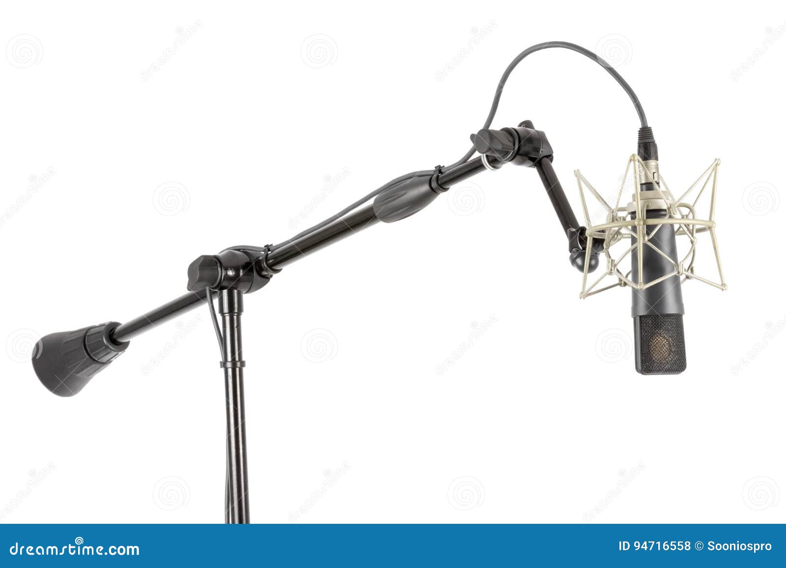 Professional Microphone on a Stand Stock Photo Image of broadcast