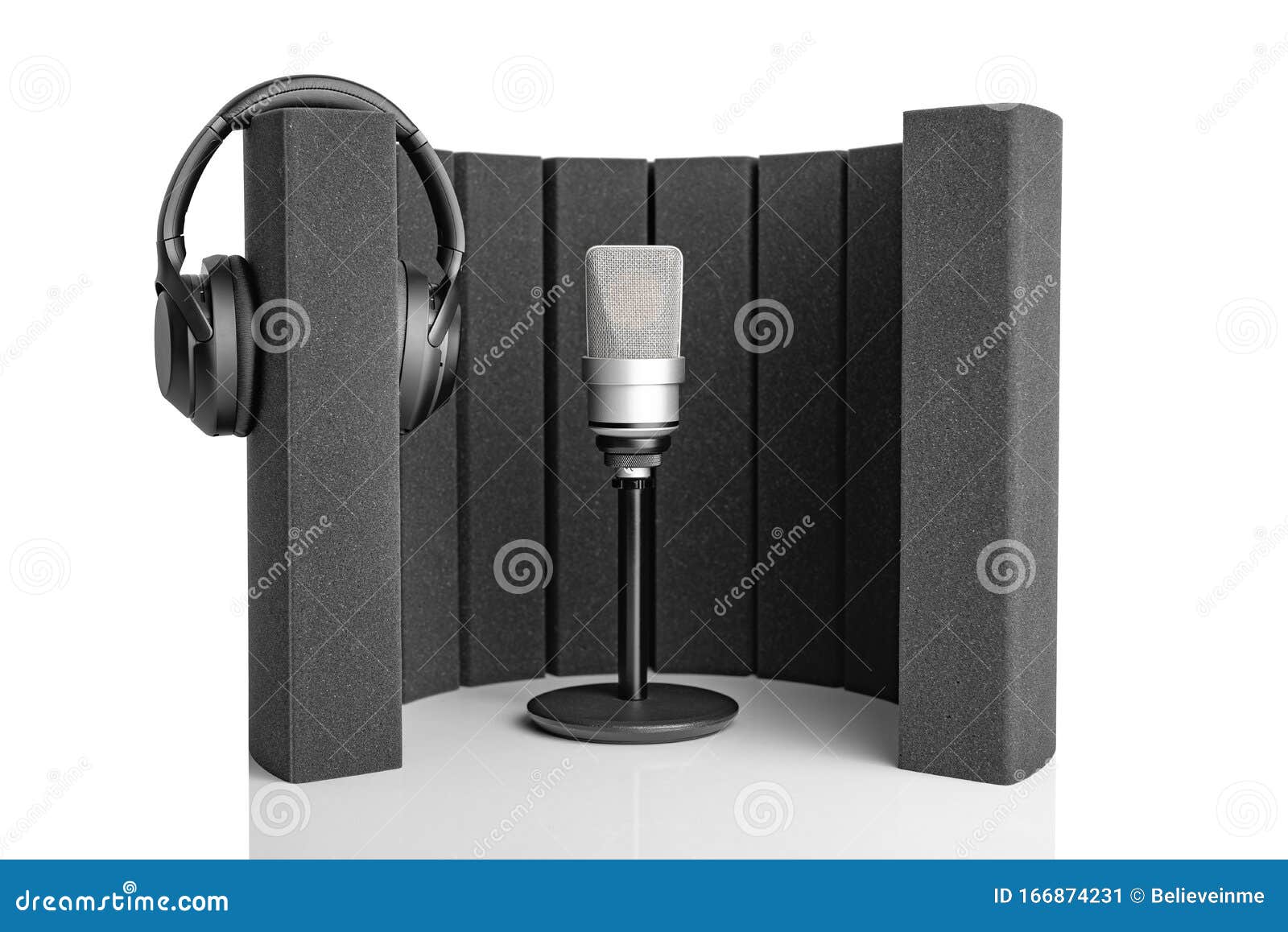 Professional Microphone and a Studio Microphone Screen for Recording in