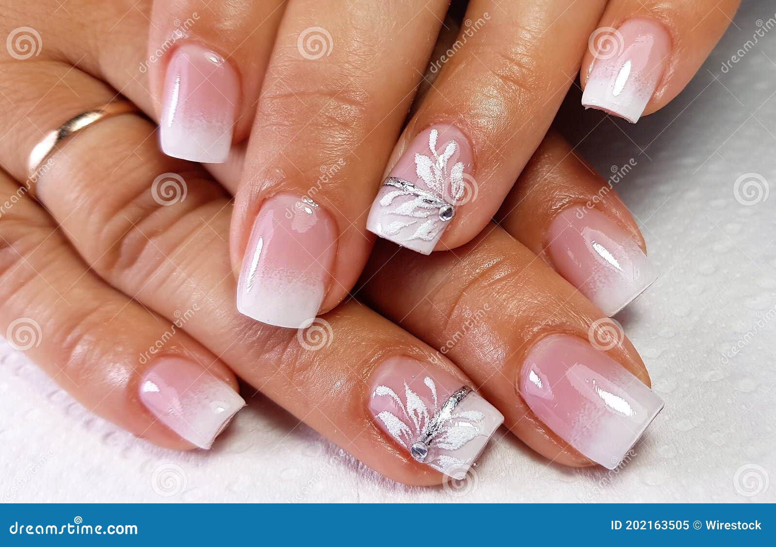 Modern gel nails painted stock image. Image of color 202163505