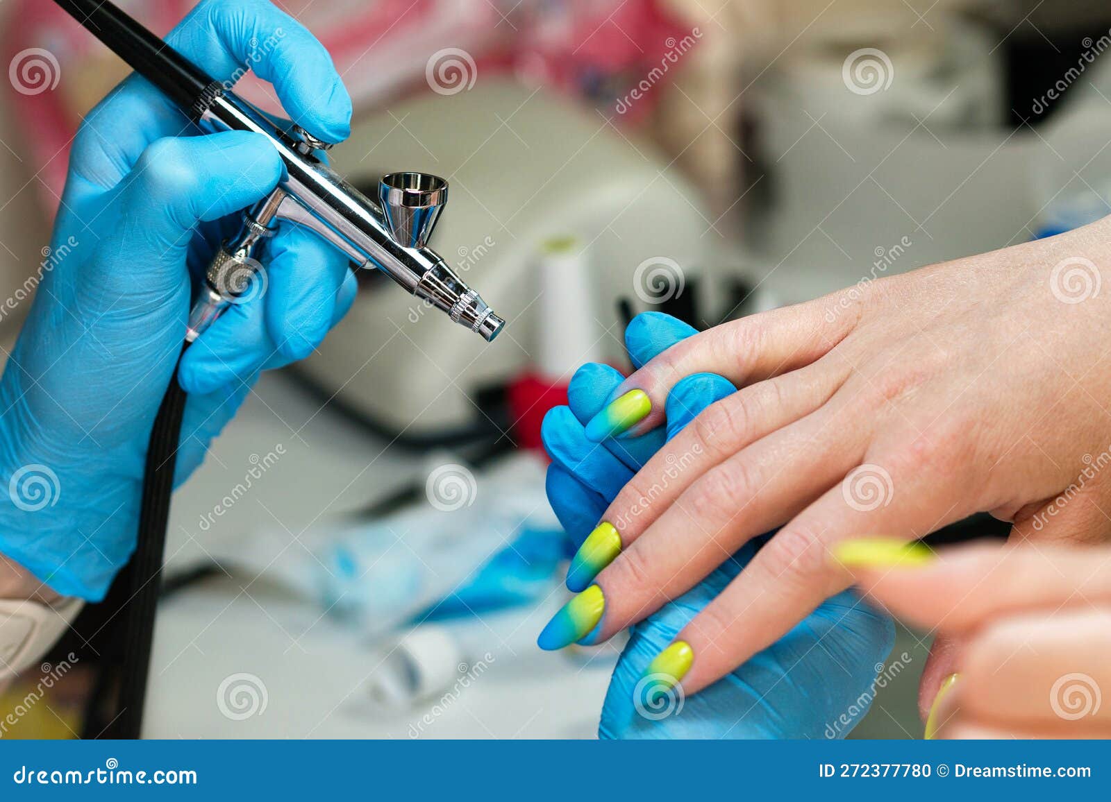 Professional Nail Airbrush for Manicure Stock Photo - Image of beauty,  salon: 272377780