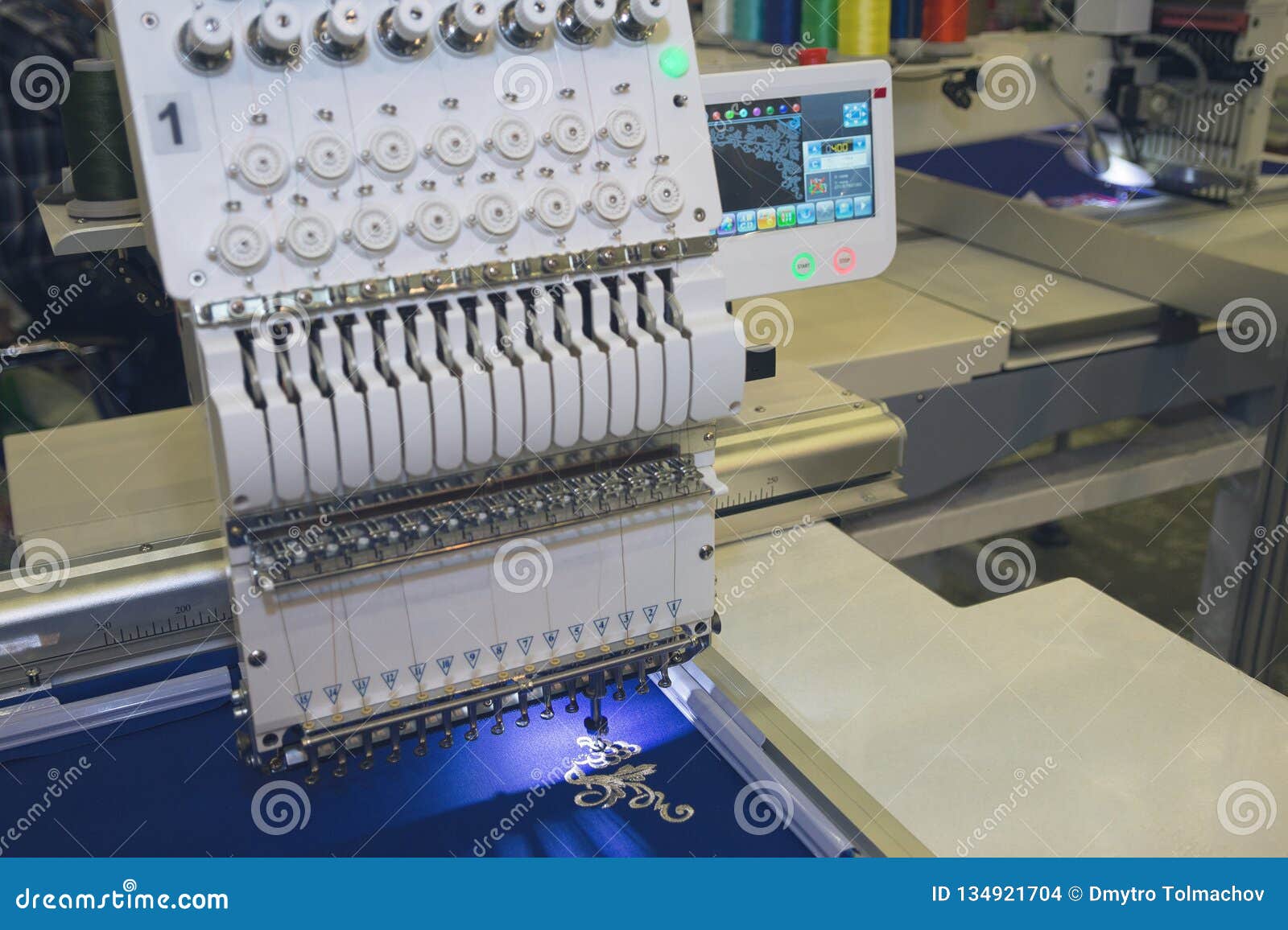Professional Overlock Sewing Machine in Stock Photo Image