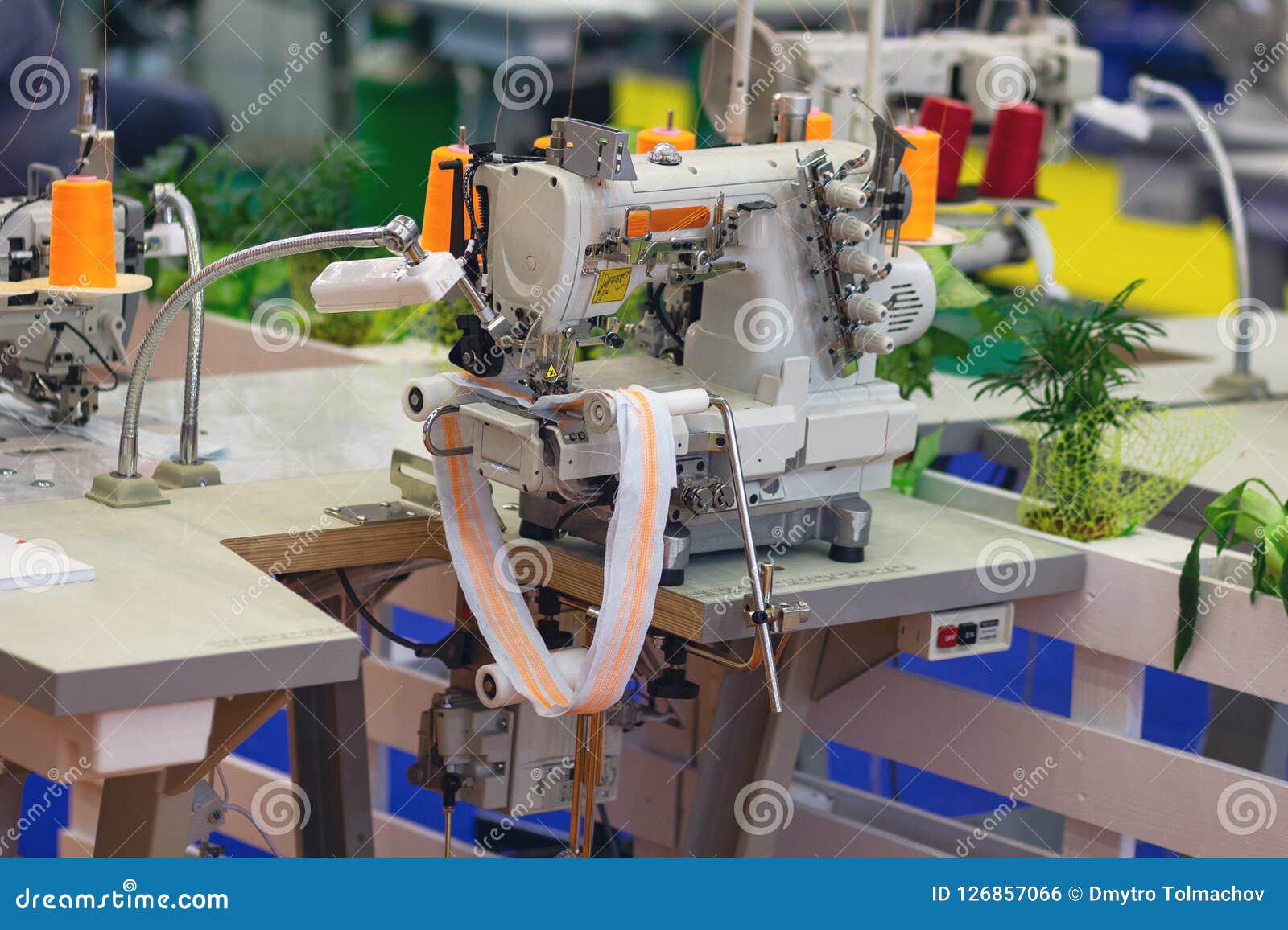 Professional Overlock Sewing Machine in Stock Photo Image of