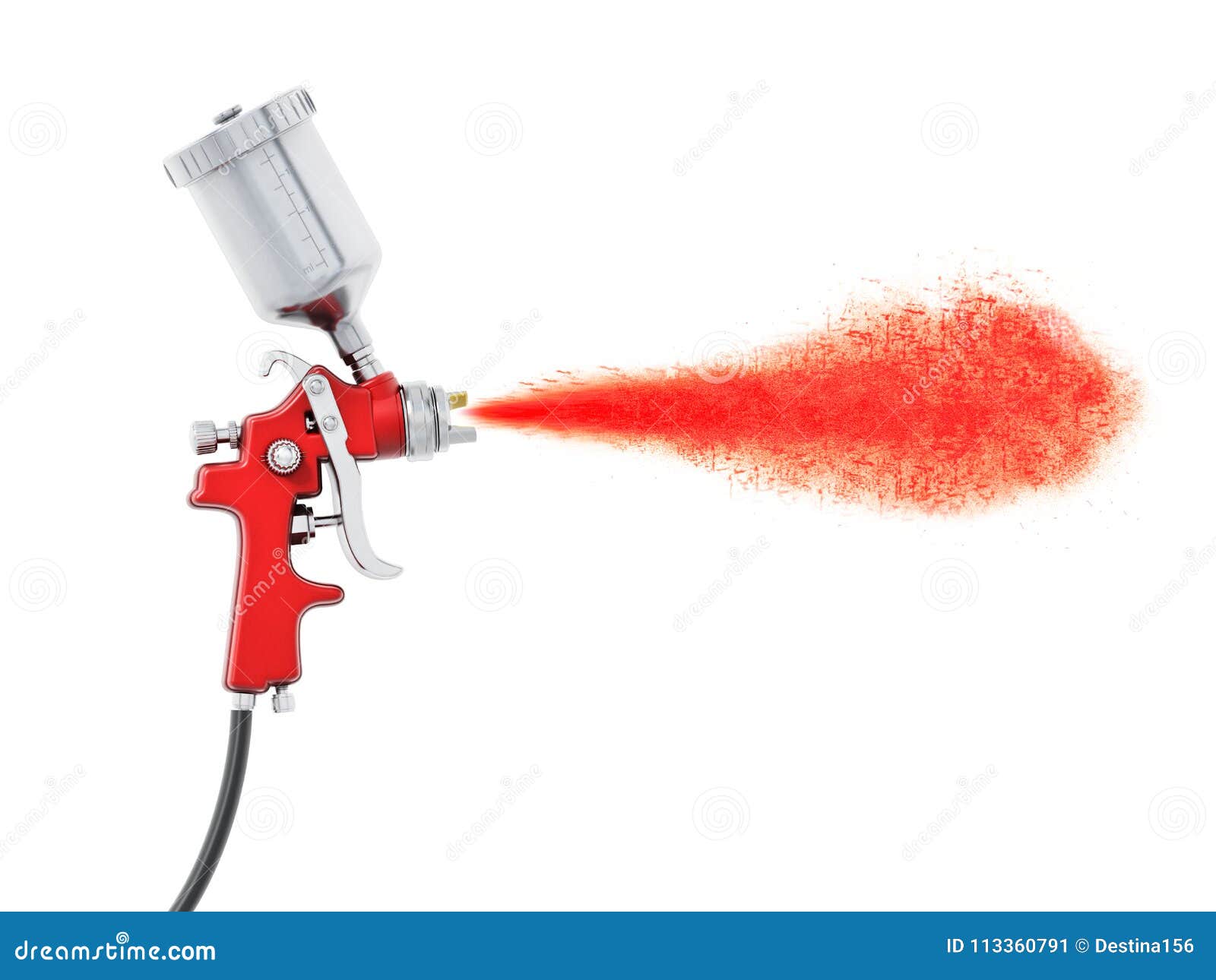 Professional Paint Gun Isolated on White Background. 3D Illustration