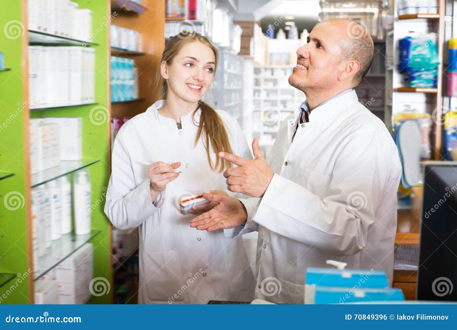 Professional Pharmacist Standing at Pay Desk Stock Photo Image of