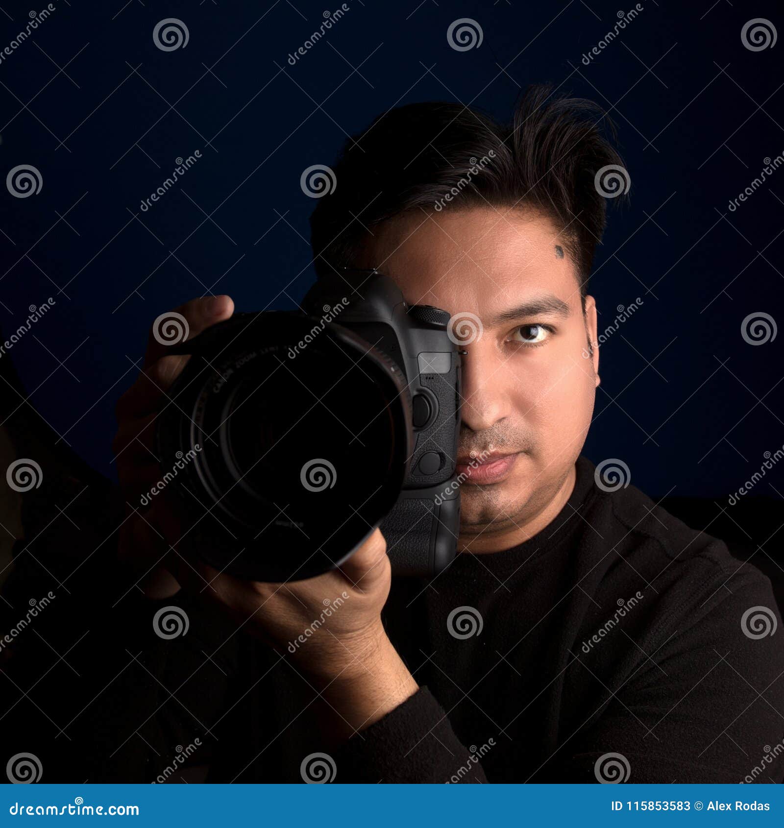 Professional Photographer With Dslr Camera Stock Image Image Of Dslr