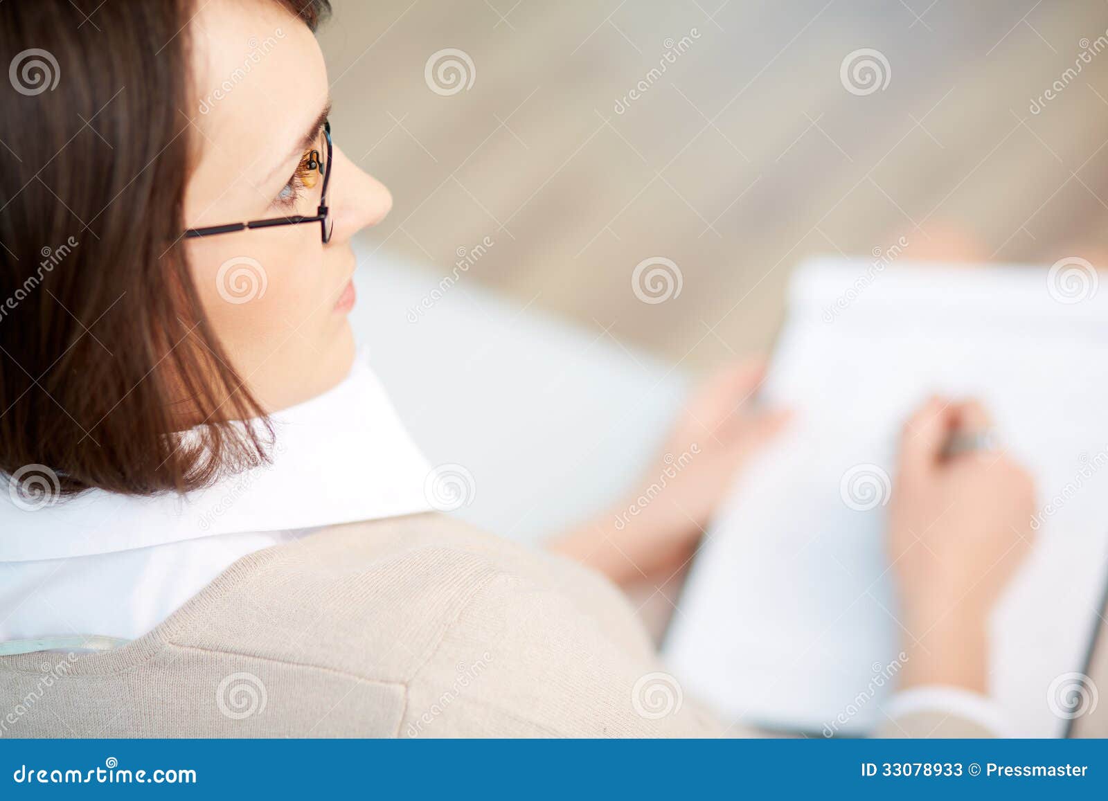 Professional psychiatrist stock image. Image of eyeglasses 33078933