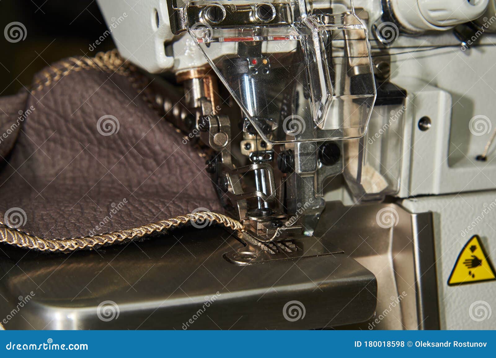 Professional Sewing Equipment. Sewing Machine Presser Foot Stock Photo