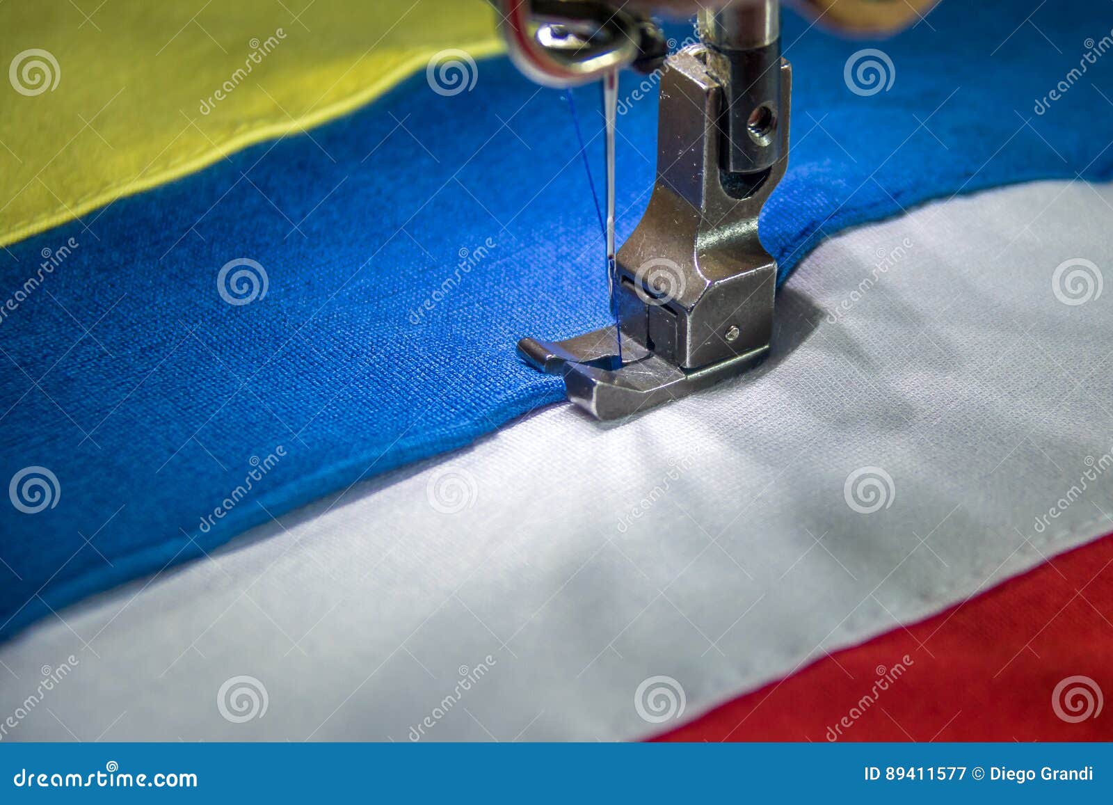 Professional Sewing Machine with Four Colors Fabric Stock Image Image