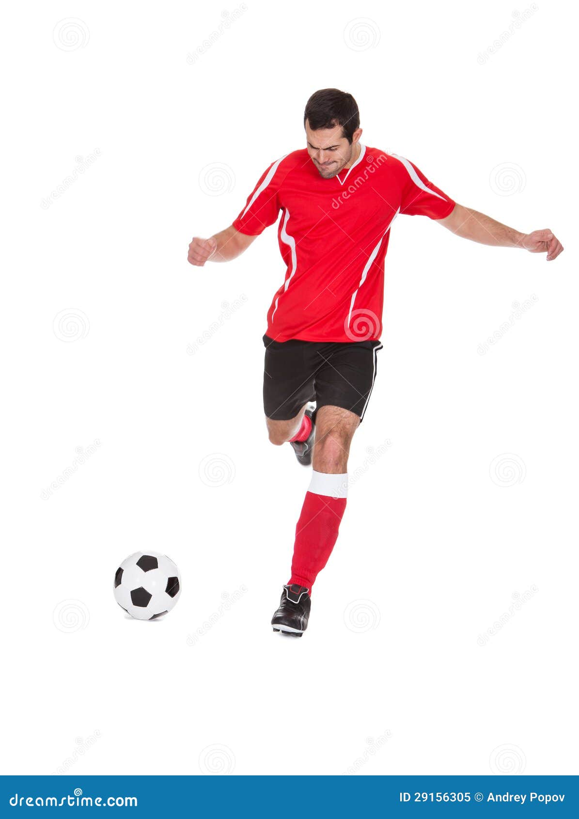 Professional Soccer Player Kicking Ball Stock Image Image of athlete, male 29156305