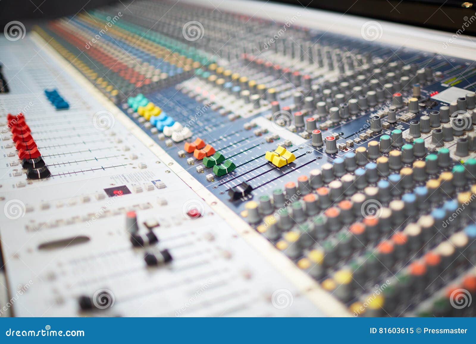 Professional soundboard stock image. Image of equalizer 81603615