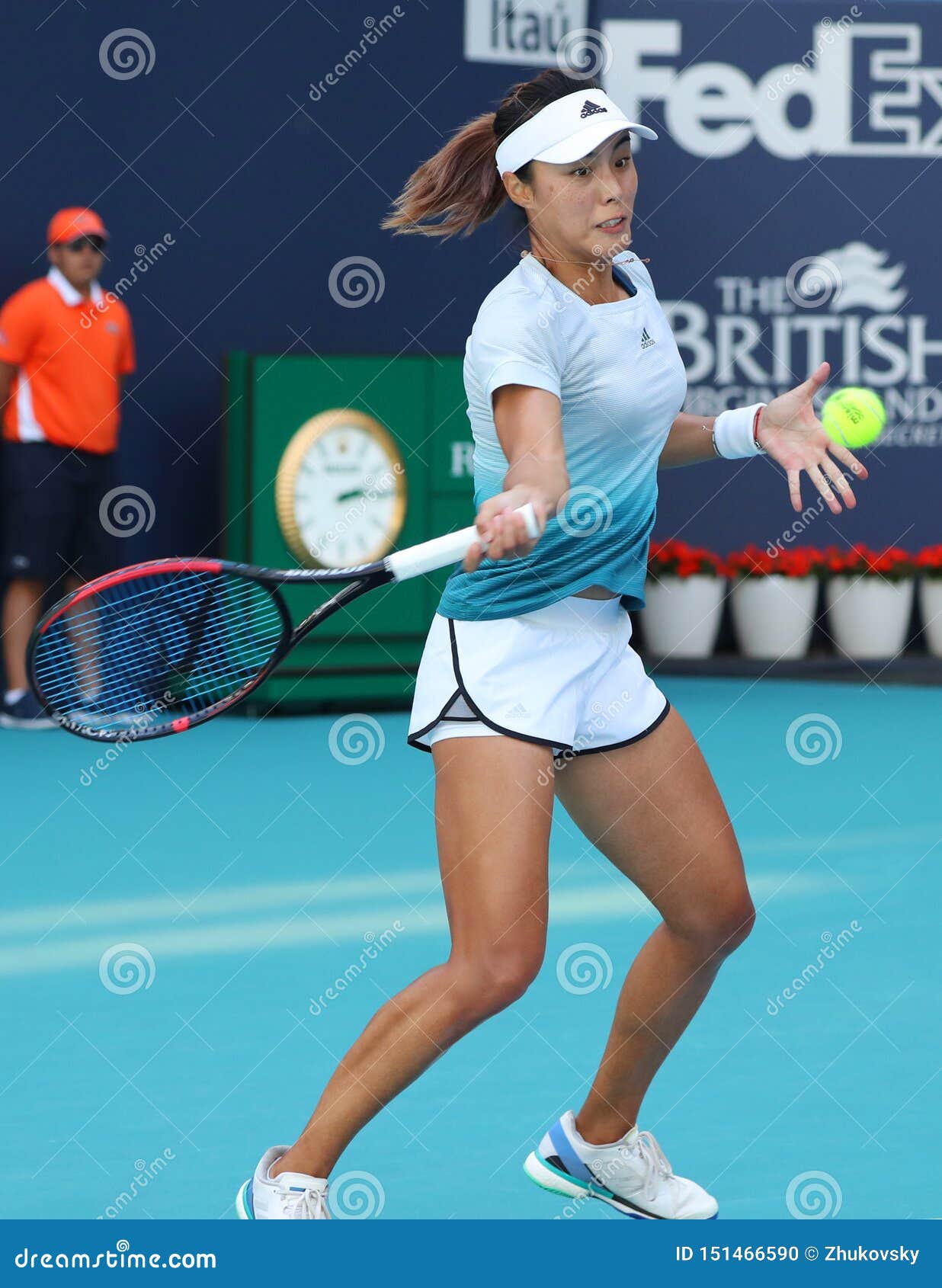Professional Tennis Player Qiang Wang Of China In Action ...