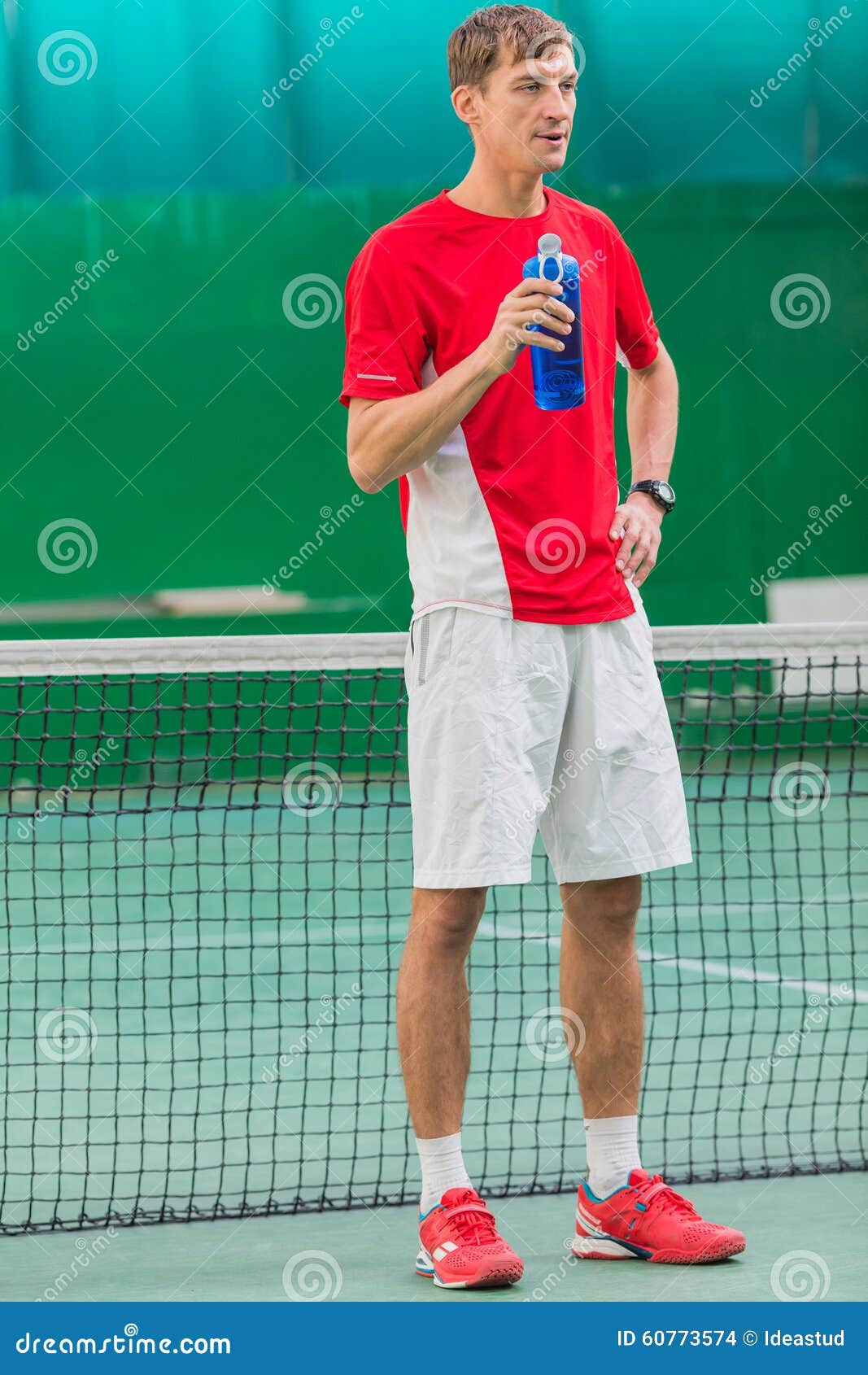 Professional Tennis Player Standing Stock Photo Image of caucasian