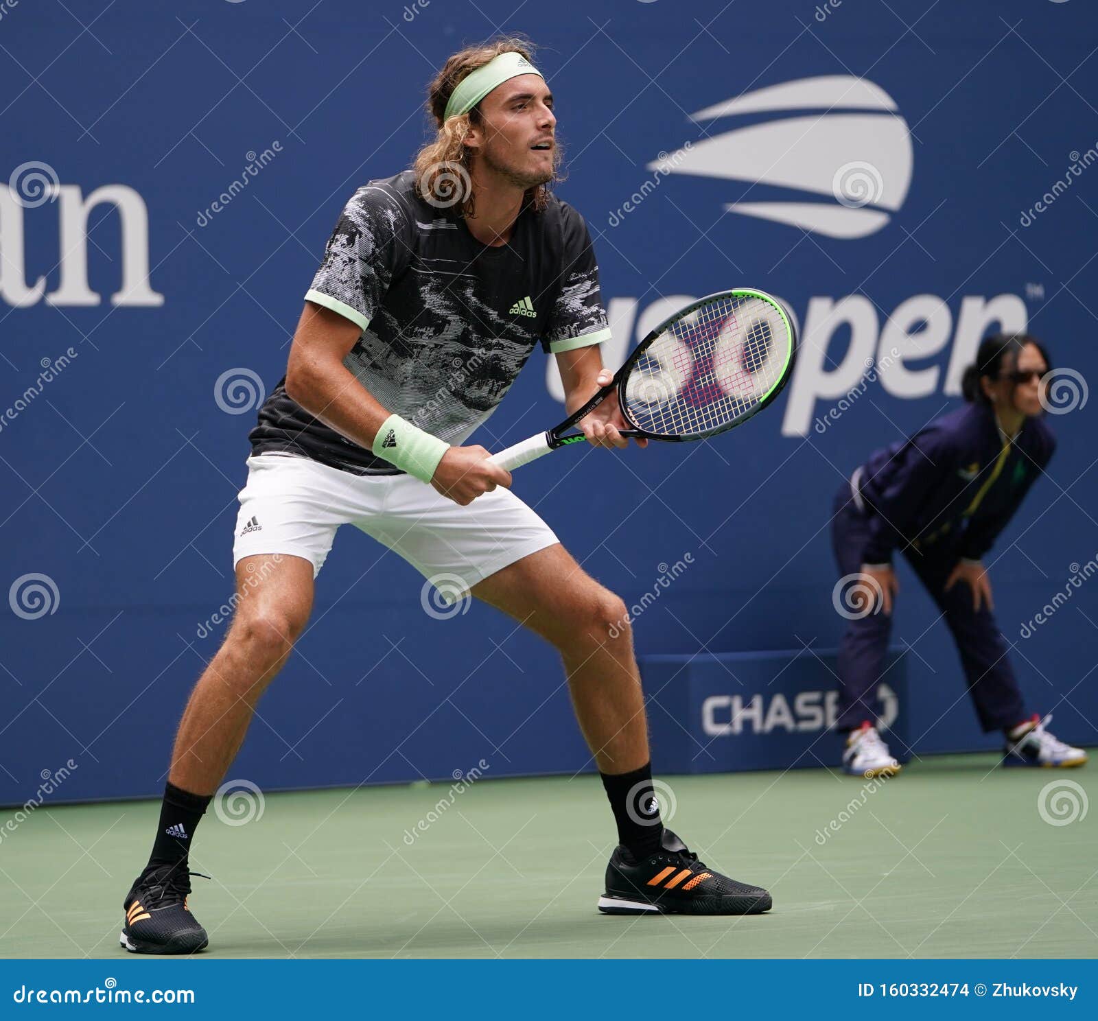 Professional Tennis Player Stefanos Tsitsipas of Greece in Action during His 2019 US Open First Round Match Editorial Stock Image - Image of jean, 160332474