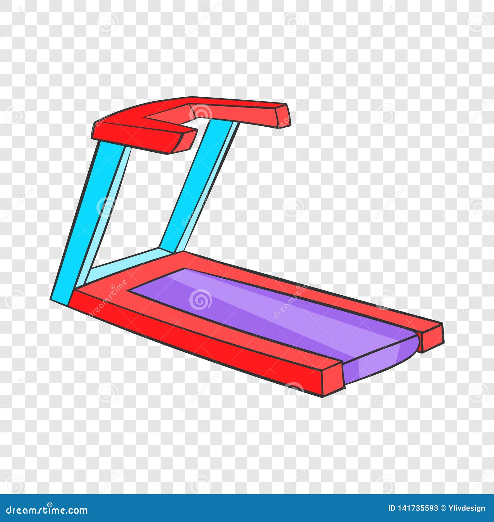 Professional Treadmill Icon, Cartoon Style Stock Vector - Illustration