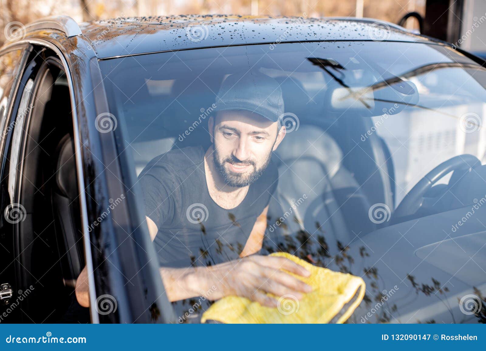 Washer Cleaning Car Interior Stock Image Image Of
