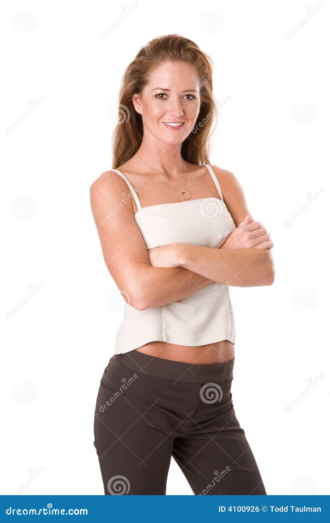 Professional Woman Arms Crossed Stock Photo - Image of businesswoman,  white: 4100926