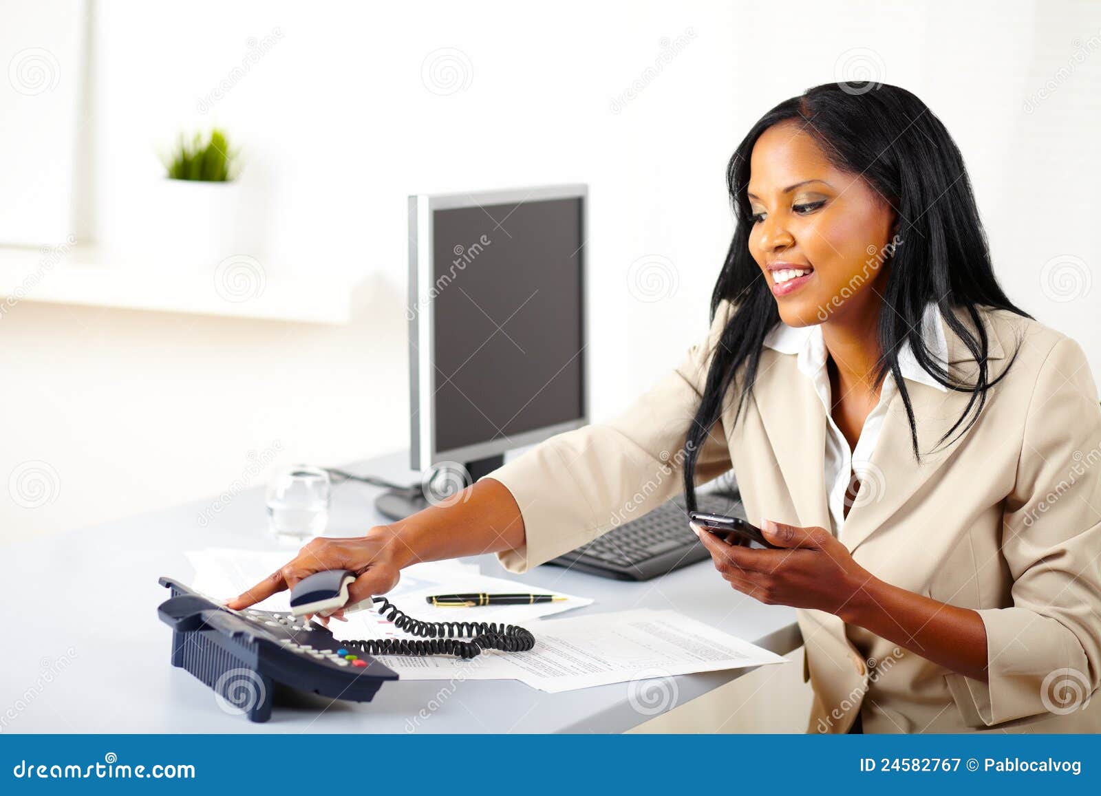 Professional Woman Making a Call Stock Image - Image of beautiful