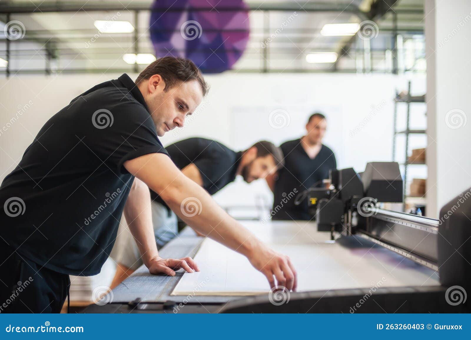 Professional Workers, Graphic Technicians, Operators Work in Modern