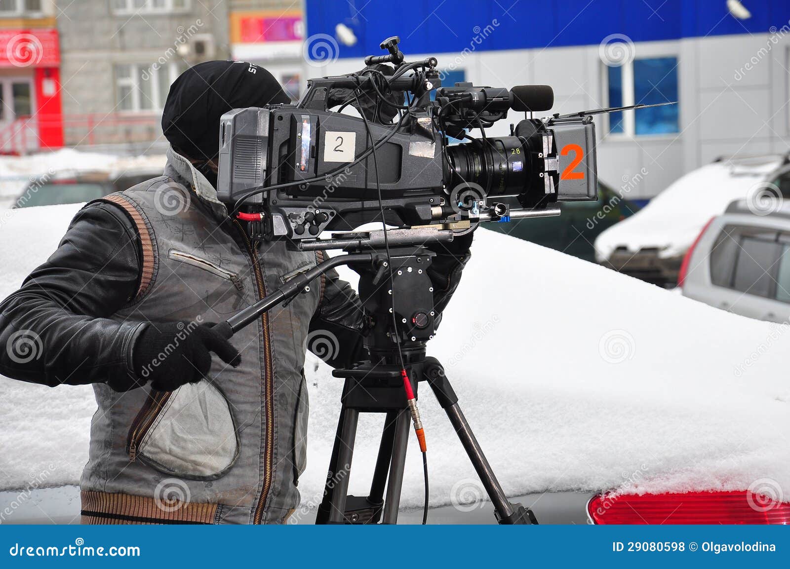 Professionele Videographer Op Het Werk Stock Foto Image of mensen, camcorder 29080598