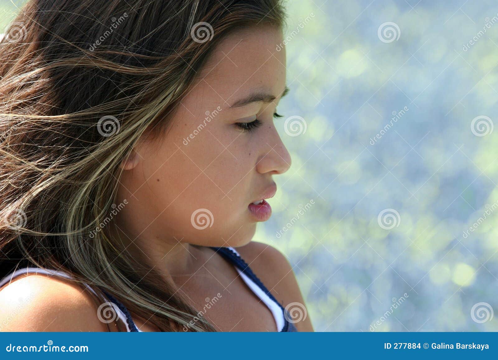 Profile of a Beautiful Girl Stock Photo - Image of asian, smile ...