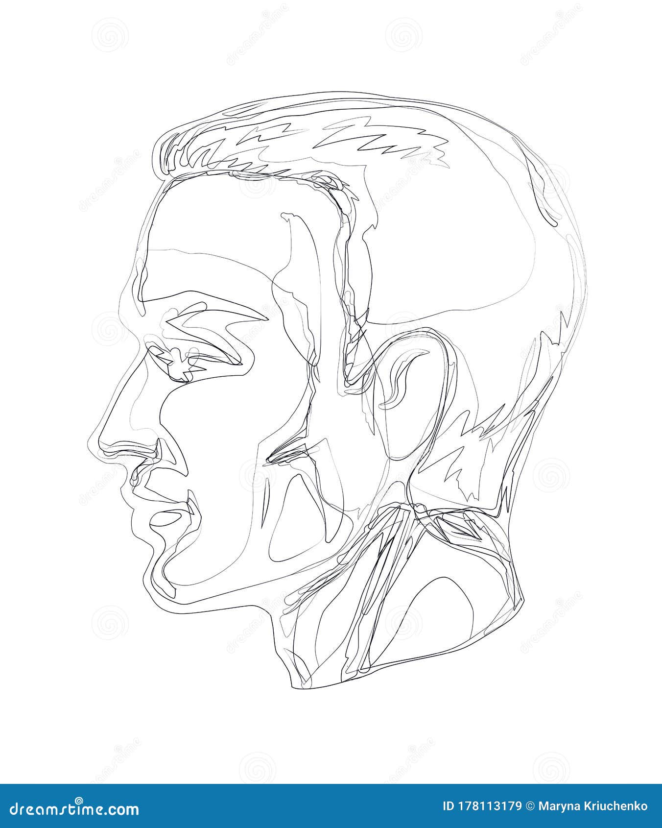 Outline Drawing Sketch Side Profile Human Stock Illustration 614662913   Shutterstock