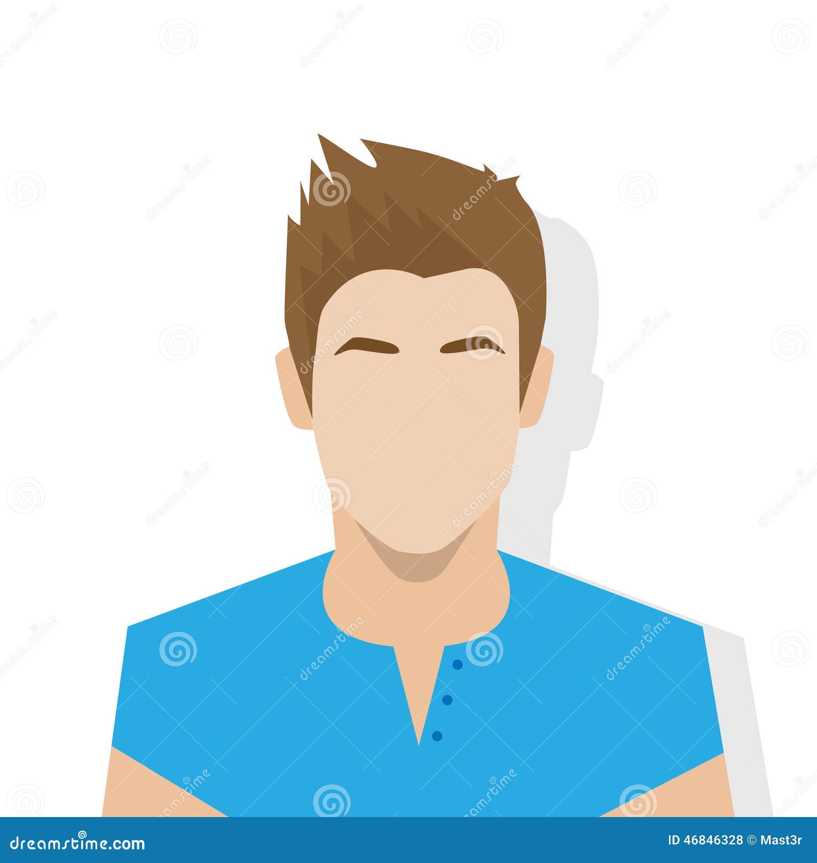 Premium Vector  Brunette man avatar portrait of a young guy vector  illustration of a face