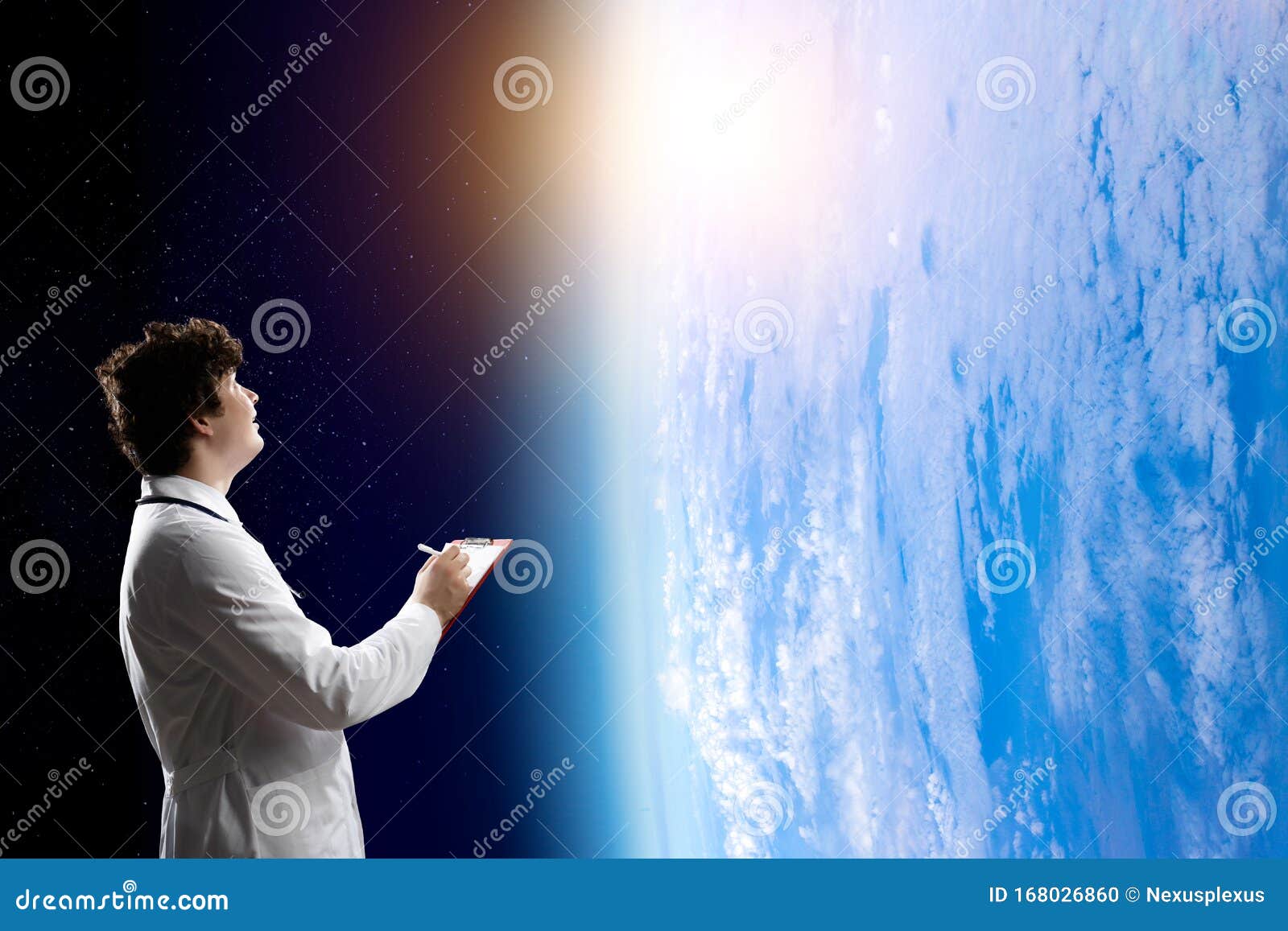 Scientist Man Make Research . Mixed Media Stock Photo - Image of nature ...