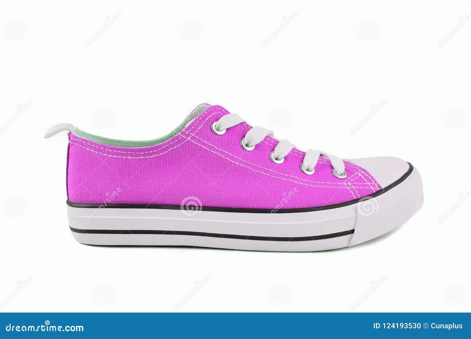 Profile of a pink sneaker stock photo. Image of isolated - 124193530