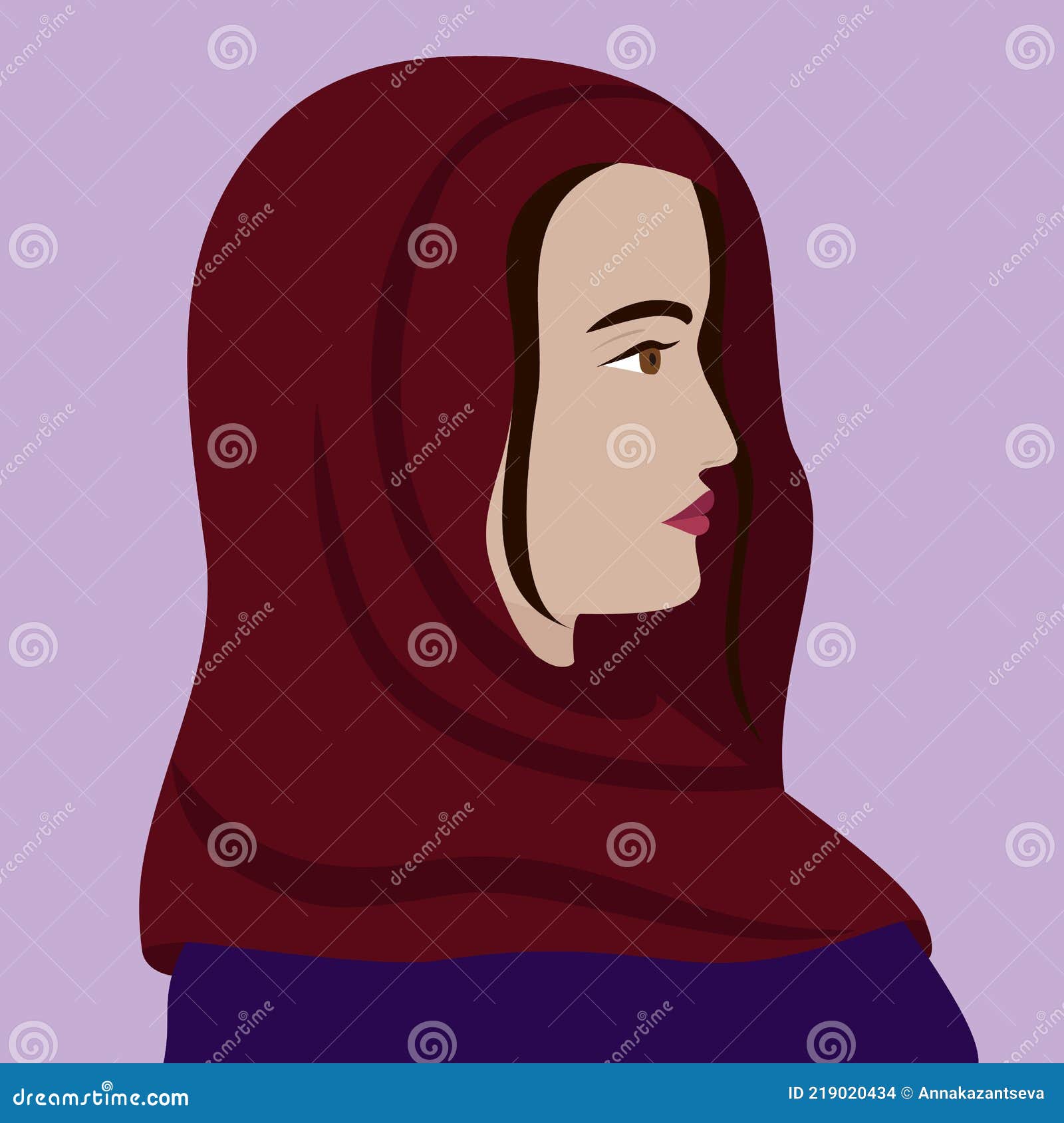 Premium Vector  Young muslim woman wearing hijab with flower aesthetic  profile