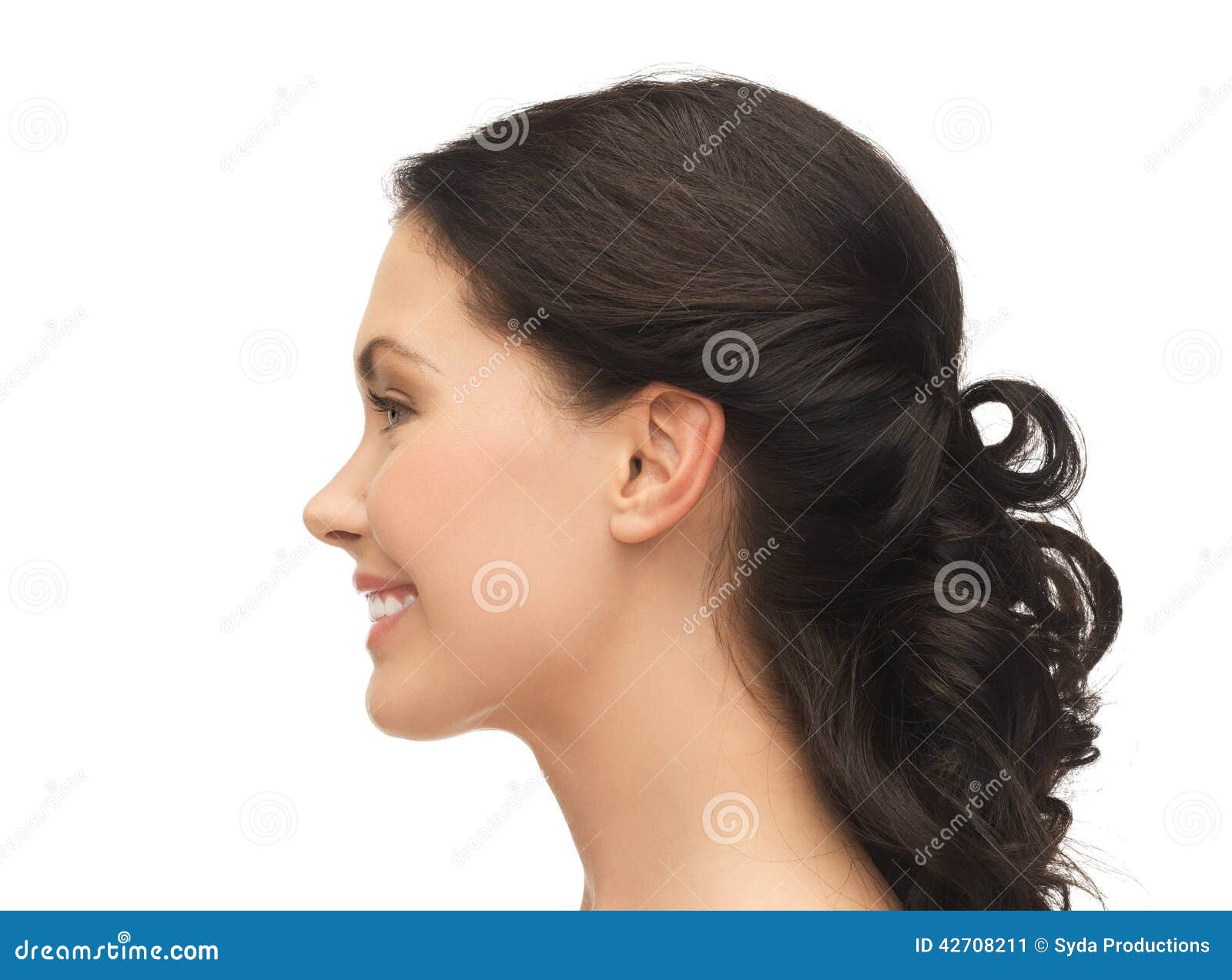 Profile Portrait Of Smiling Young Woman Stock Image Profile Portrait Of Smiling Young Woman Stock Image