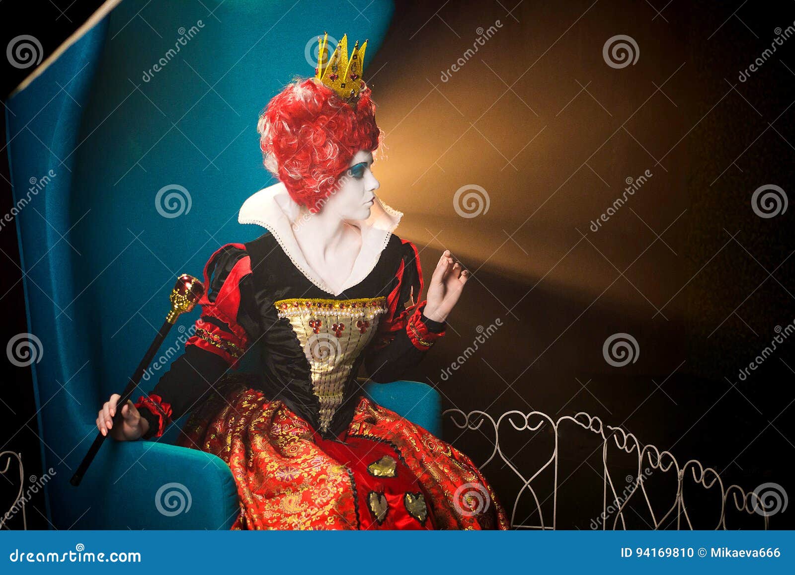 Profile Queen of Hearts stock photo. Image of hairstyle - 94169810