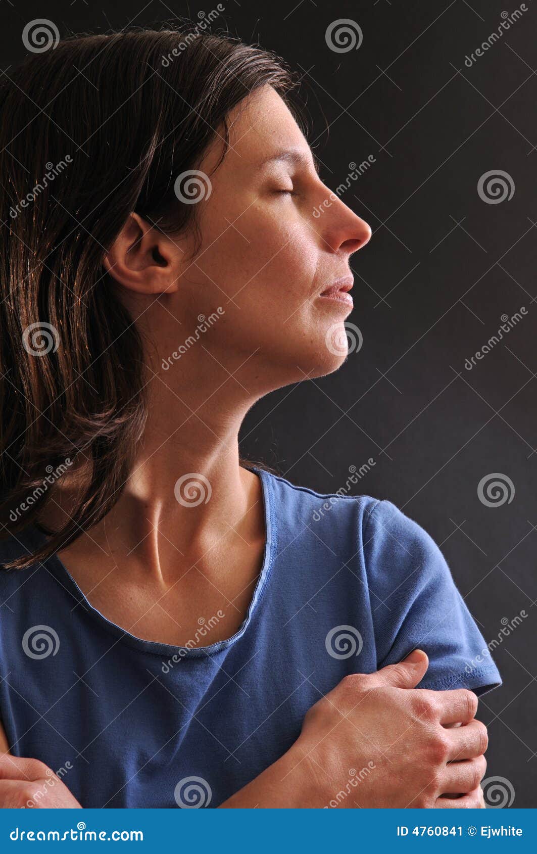 Profile of a sad woman stock image. Image of pensive, black - 4760841