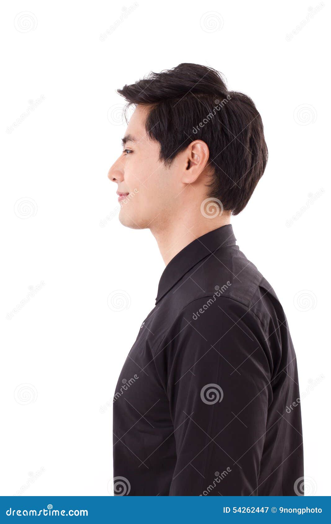 Profile Side View Of Happy Amazed Blonde Woman With Ponytale Hairstyle