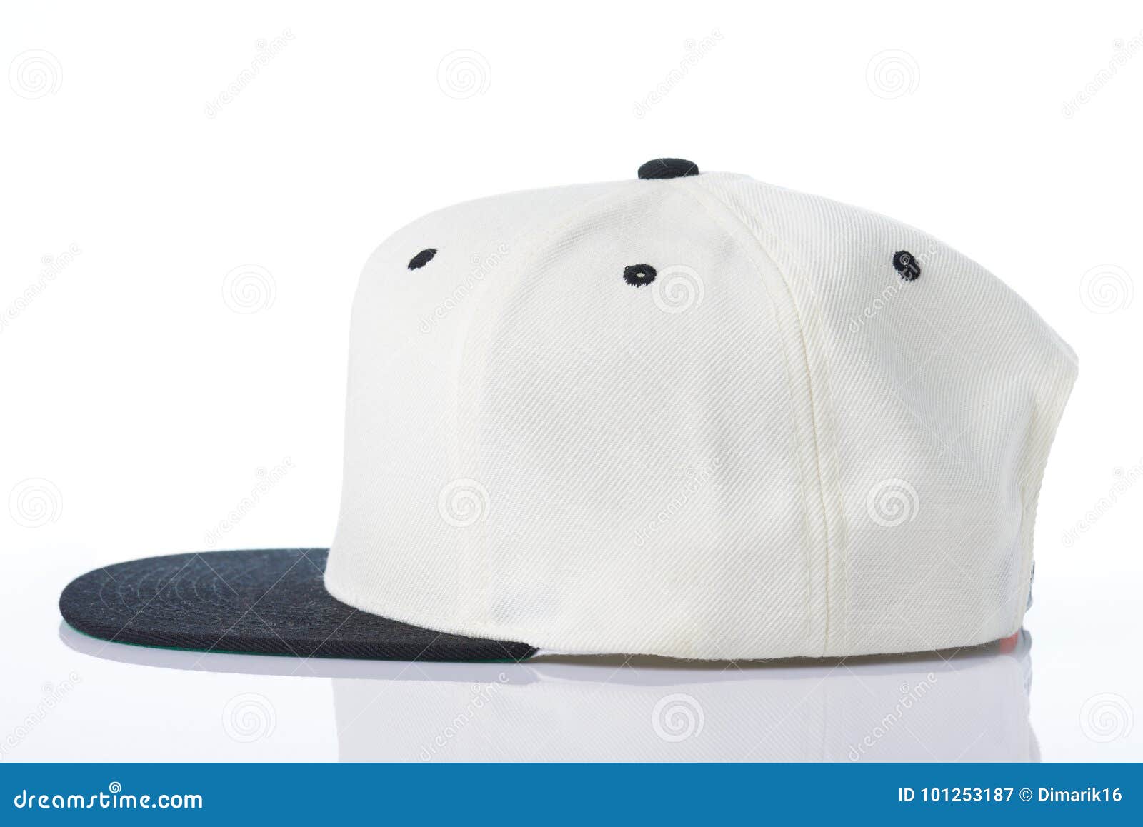 Profile View of White Baseball Cap Stock Image - Image of front, single ...