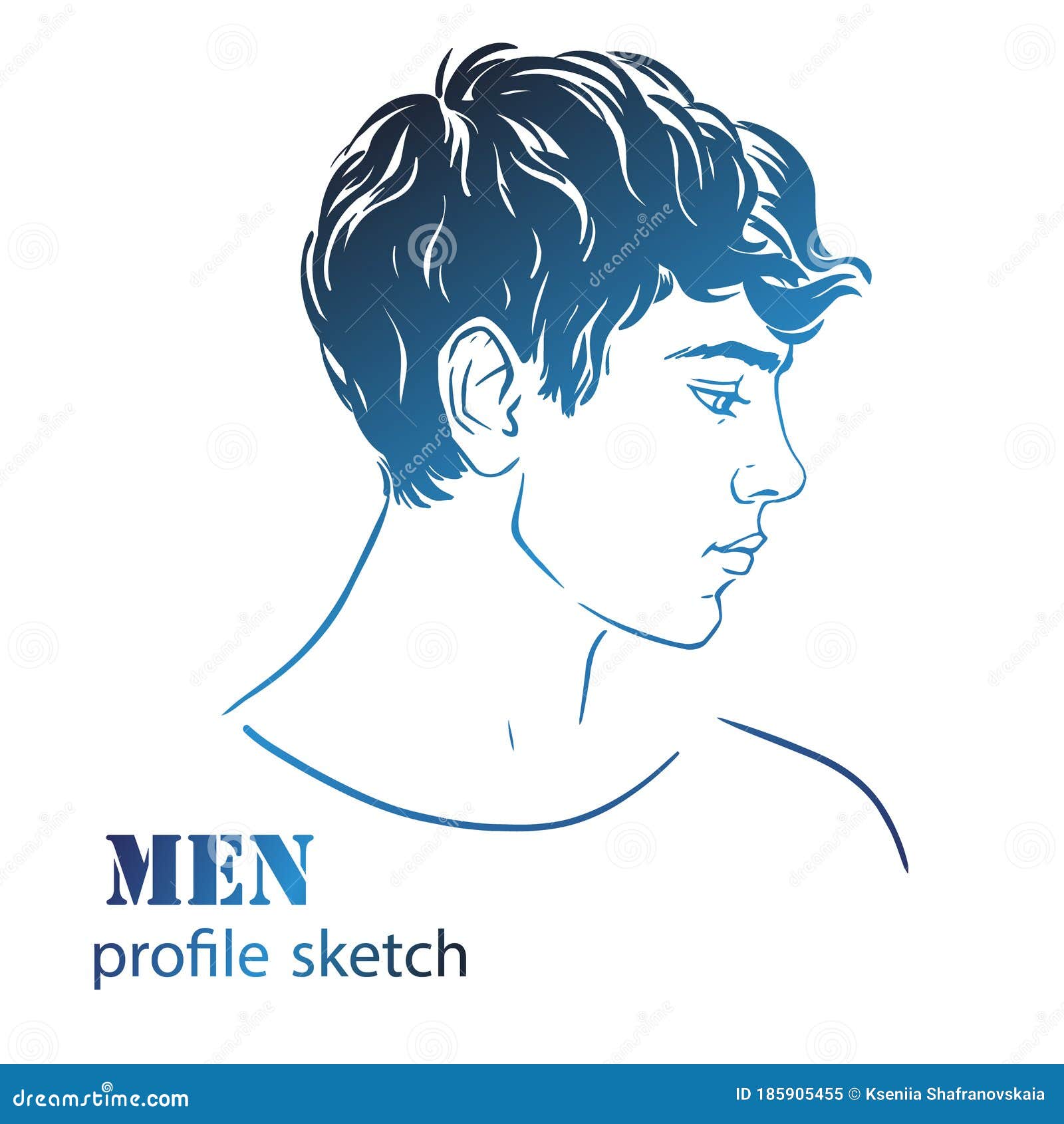 Profile of Young Man with Short Curly Hair, Hand Drawn Outline Vector Illustration Stock Vector - Illustration of contour, sketch: 185905455 Profile of Young Man with Short Curly Hair, Hand Drawn Outline Vector Illustration Stock Vector - Illustration of contour, sketch: 185905455
