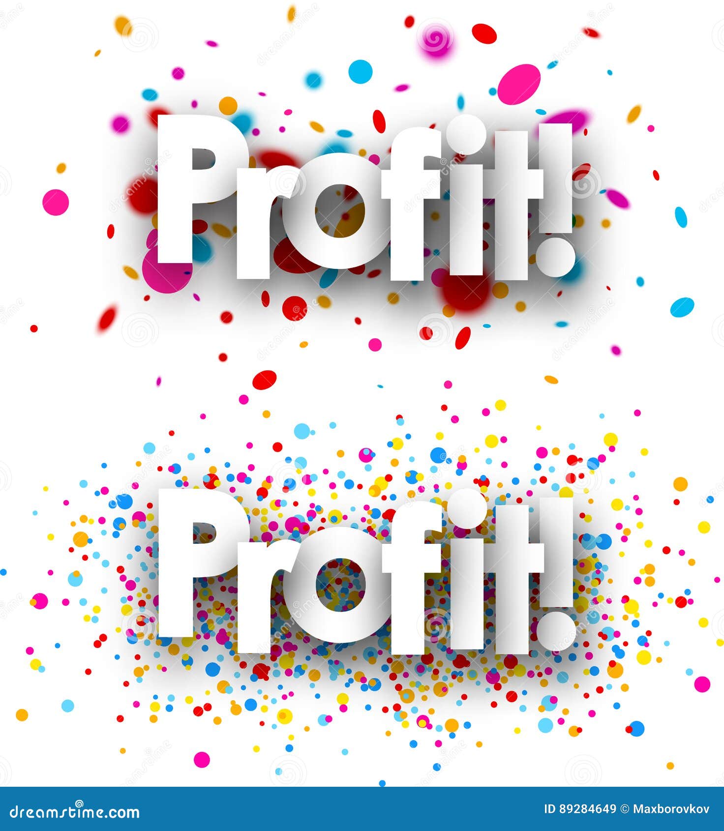 Profit paper banners. stock vector. Illustration of pink 89284649