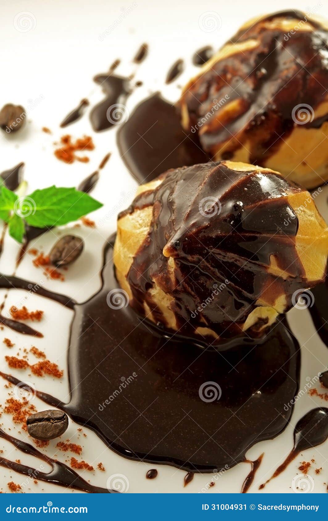 Profiteroles in glaze stock image. Image of tasty, food 31004931