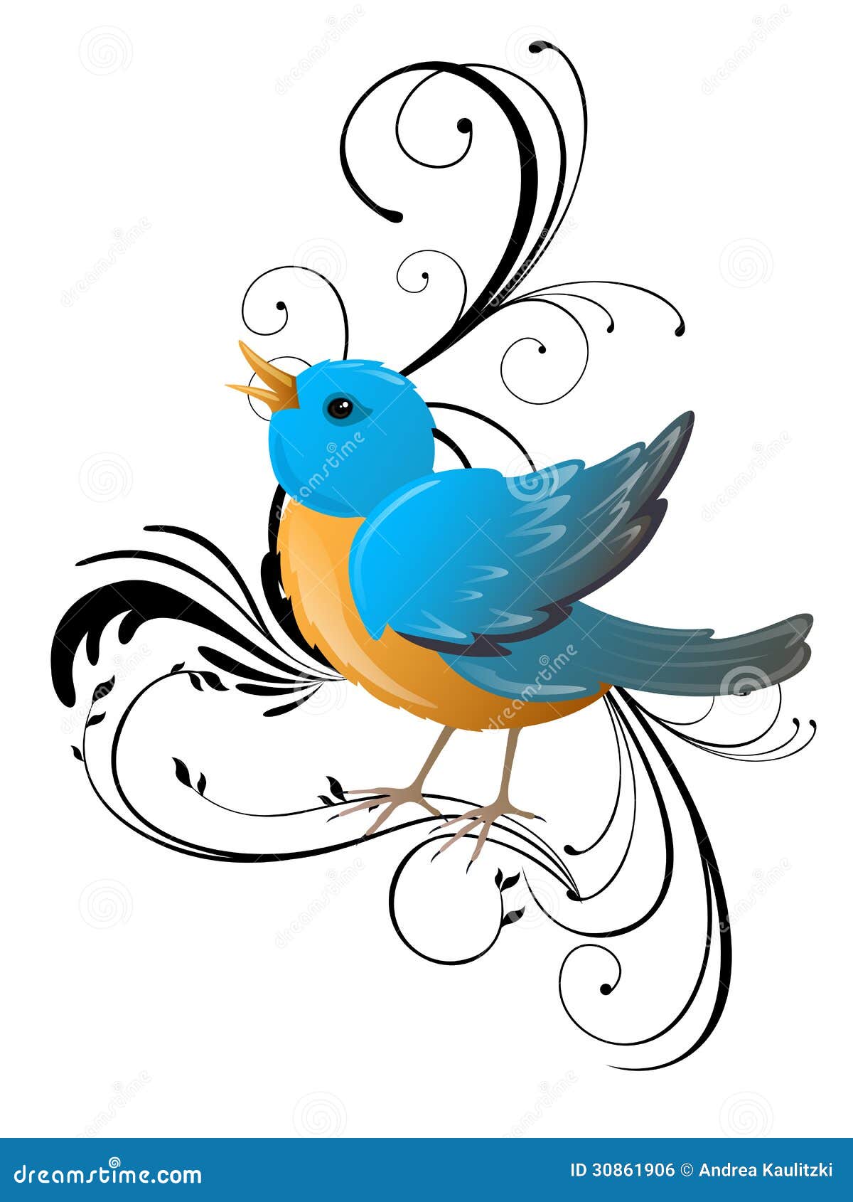 Pro tazione floreale con gli uccelli