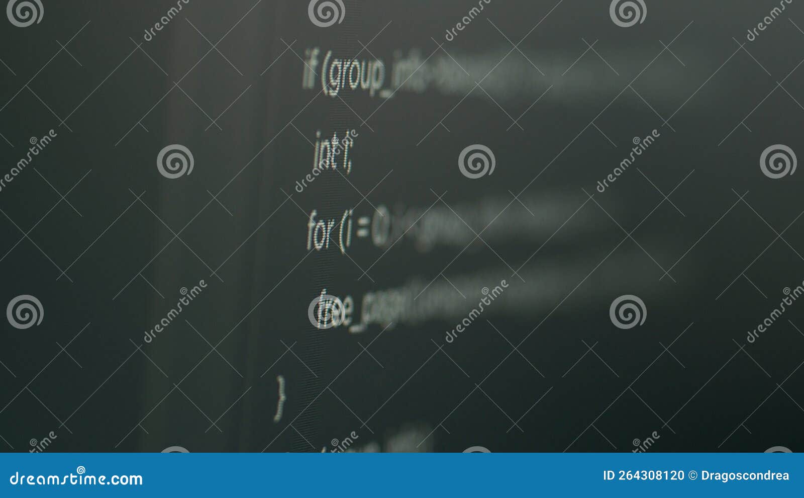Program Code on Computer Screen with Software Development Database ...