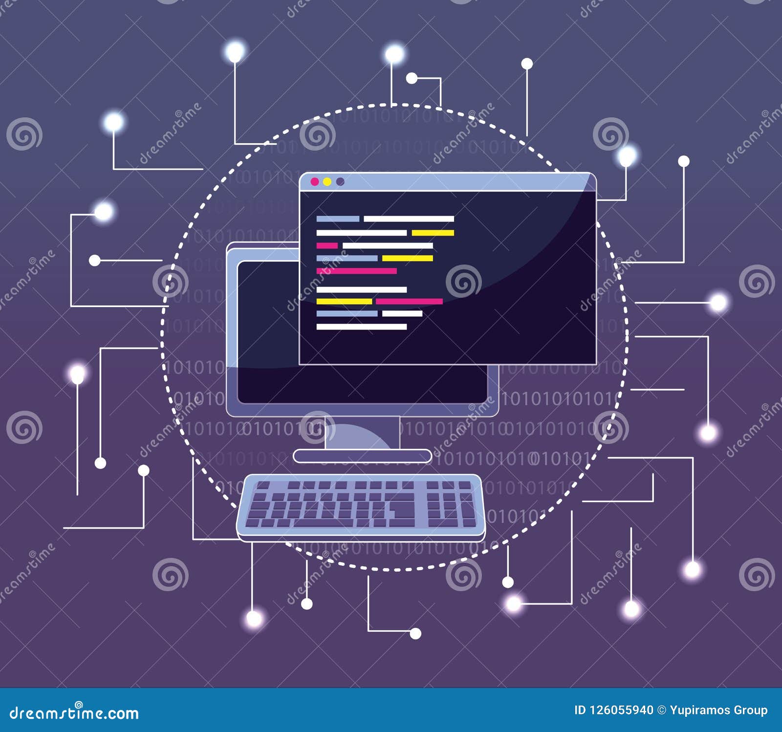 Program coding concept stock vector. Illustration of script - 126055940