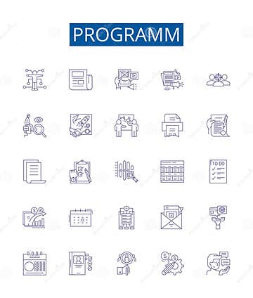 Programm Line Icons Signs Set. Design Collection of Program ...