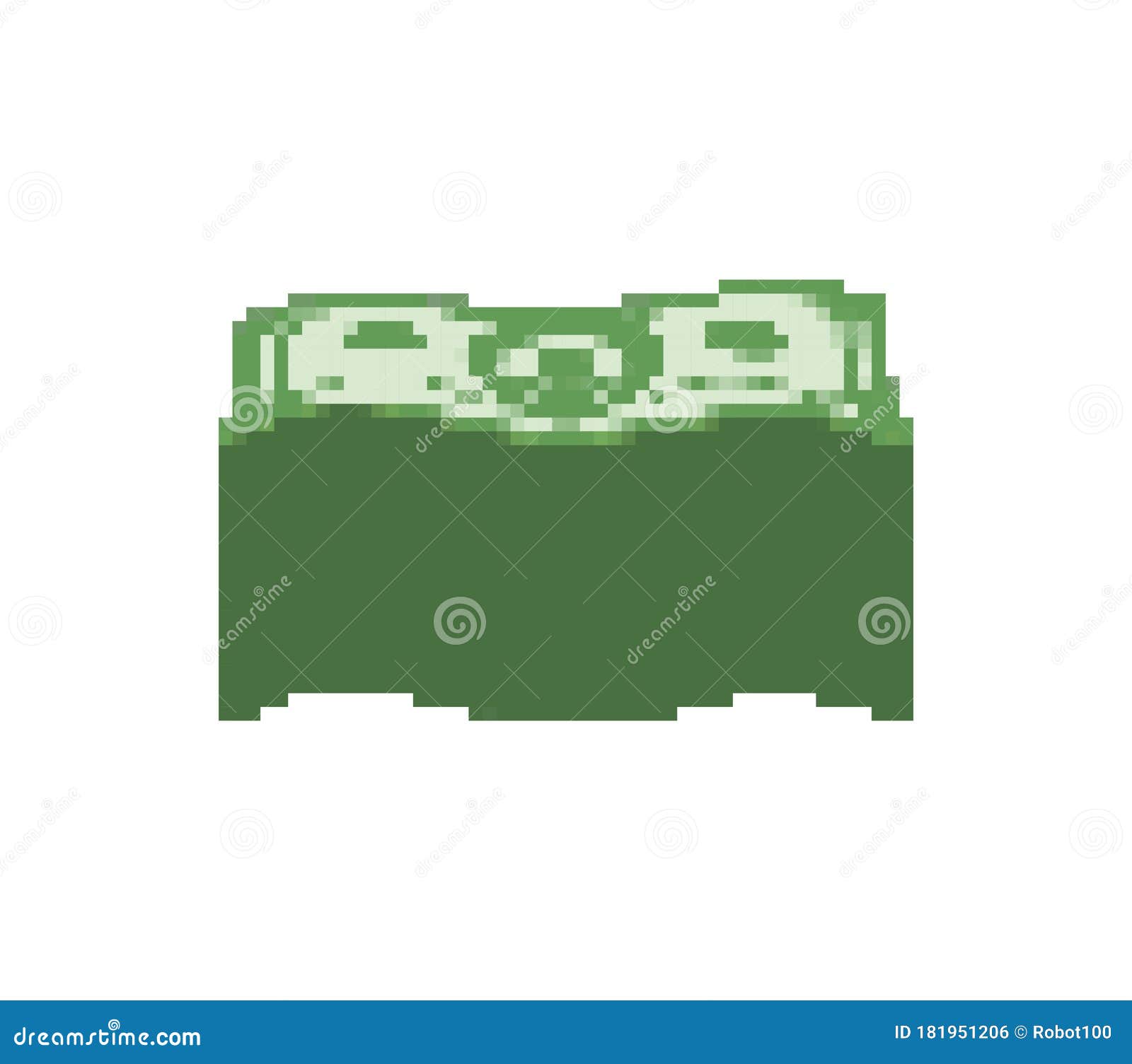 Enveloppe de pixel art avec de l'argent, icône de vecteur de