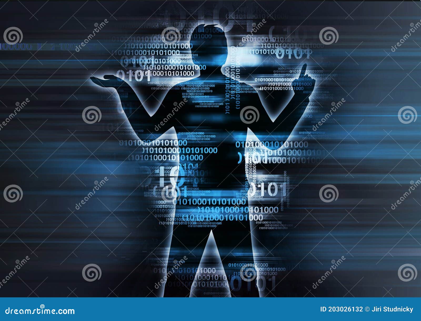 Programmer, Computer Expert Man Silhouette. Stock Illustration -  Illustration of expert, network: 203026132