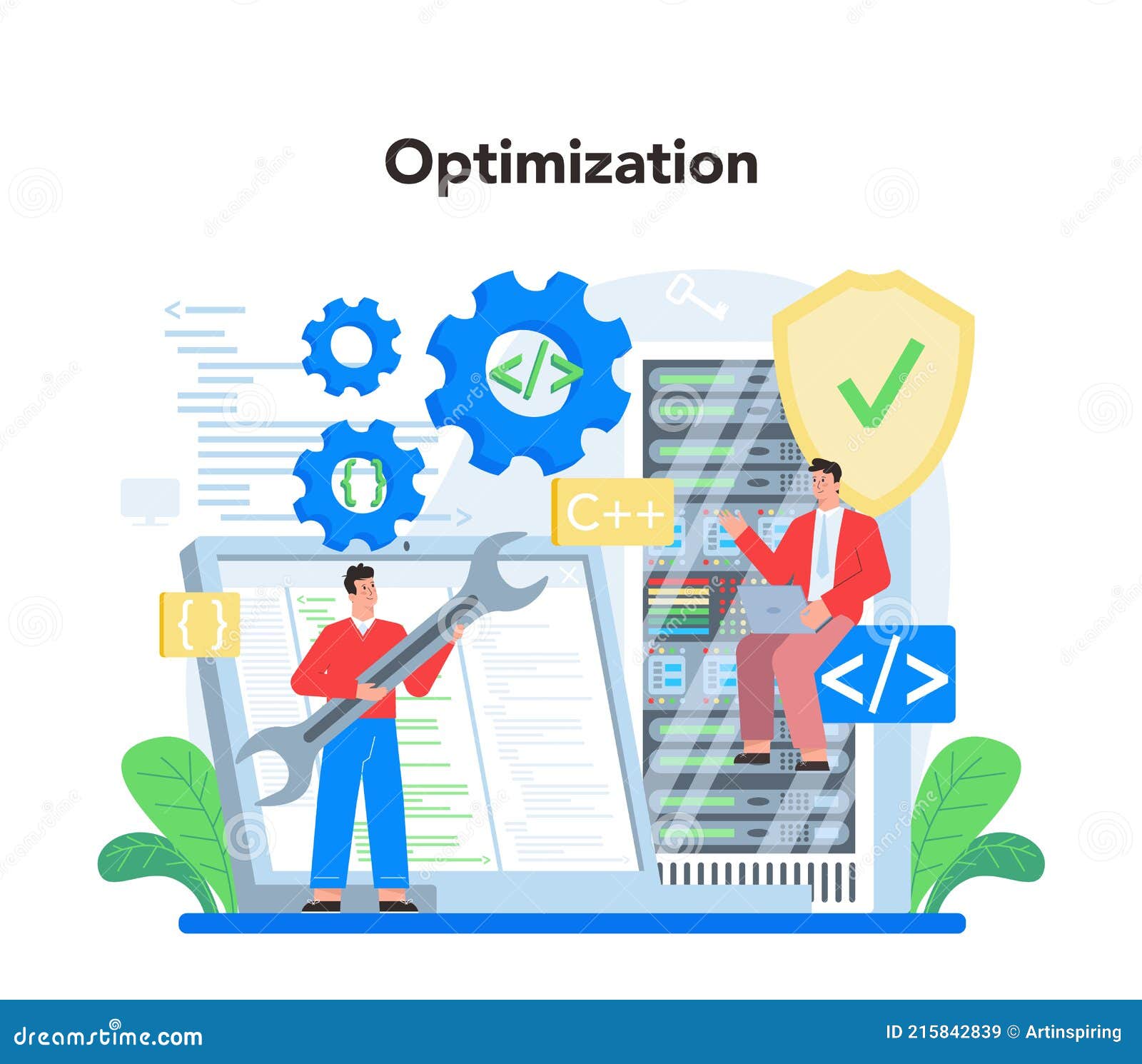 Programmer Concept. Idea of Coding, Testing and Writing Program Stock