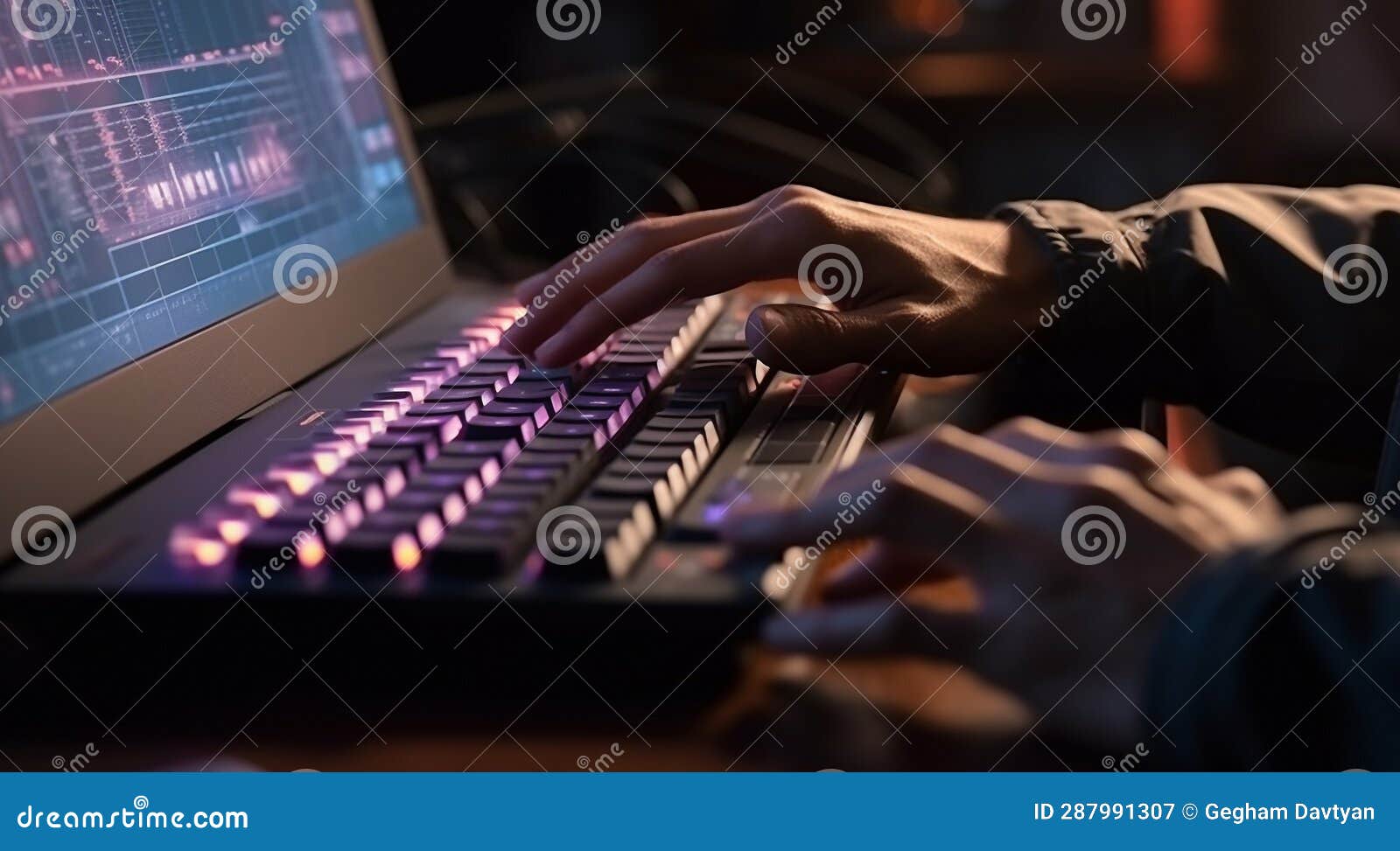 Programmer Is Programming On The Computer Keyboard Person Typing On A Programmer Is Programming On The Computer Keyboard Person Typing On A