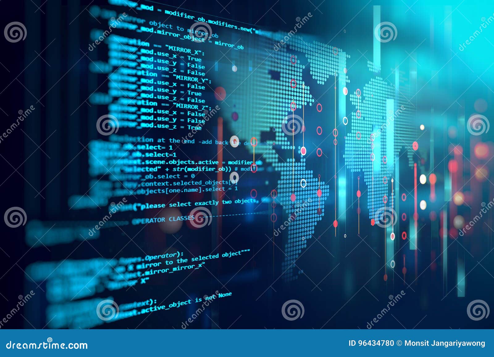 programming code abstract technology background of software developer and computer script