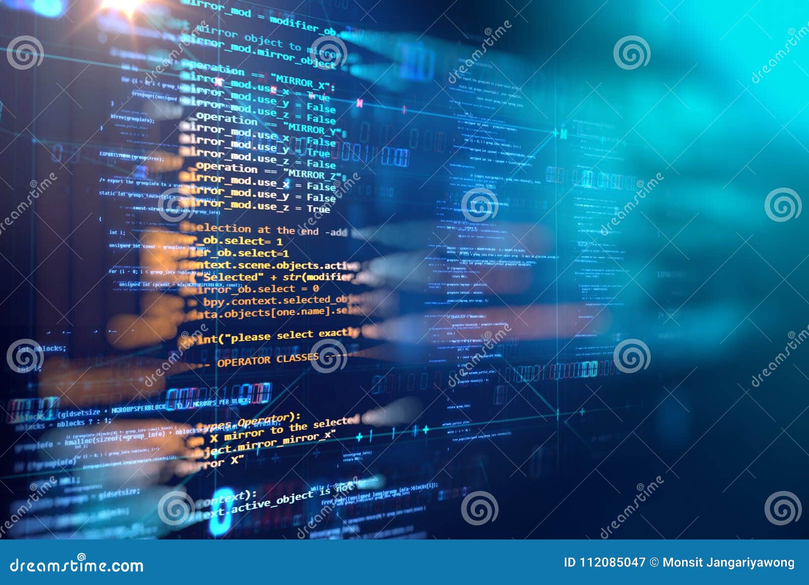 programming code abstract technology background of software developer and computer script