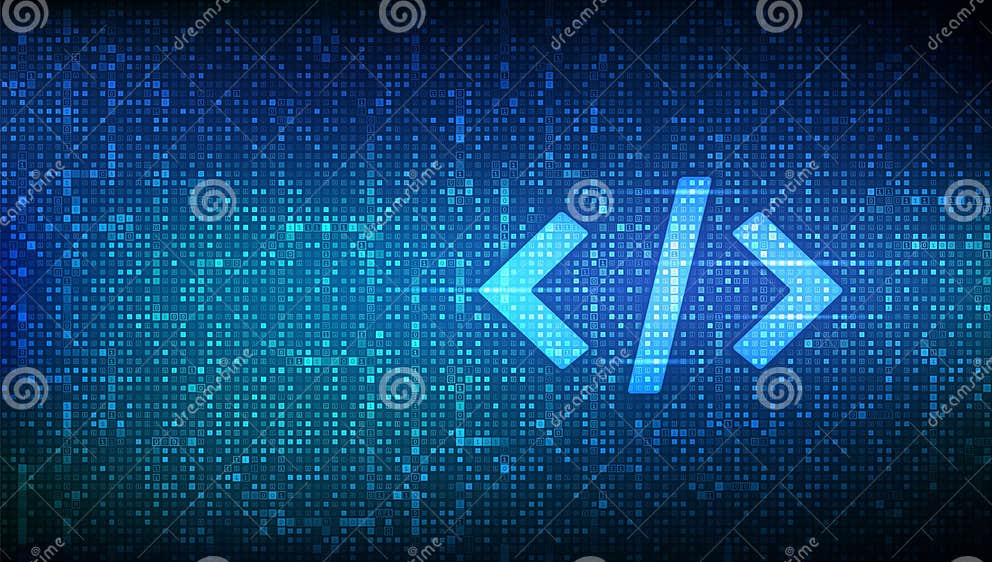 Programming Code. Coding or Hacker Background. Programming Code Icon ...