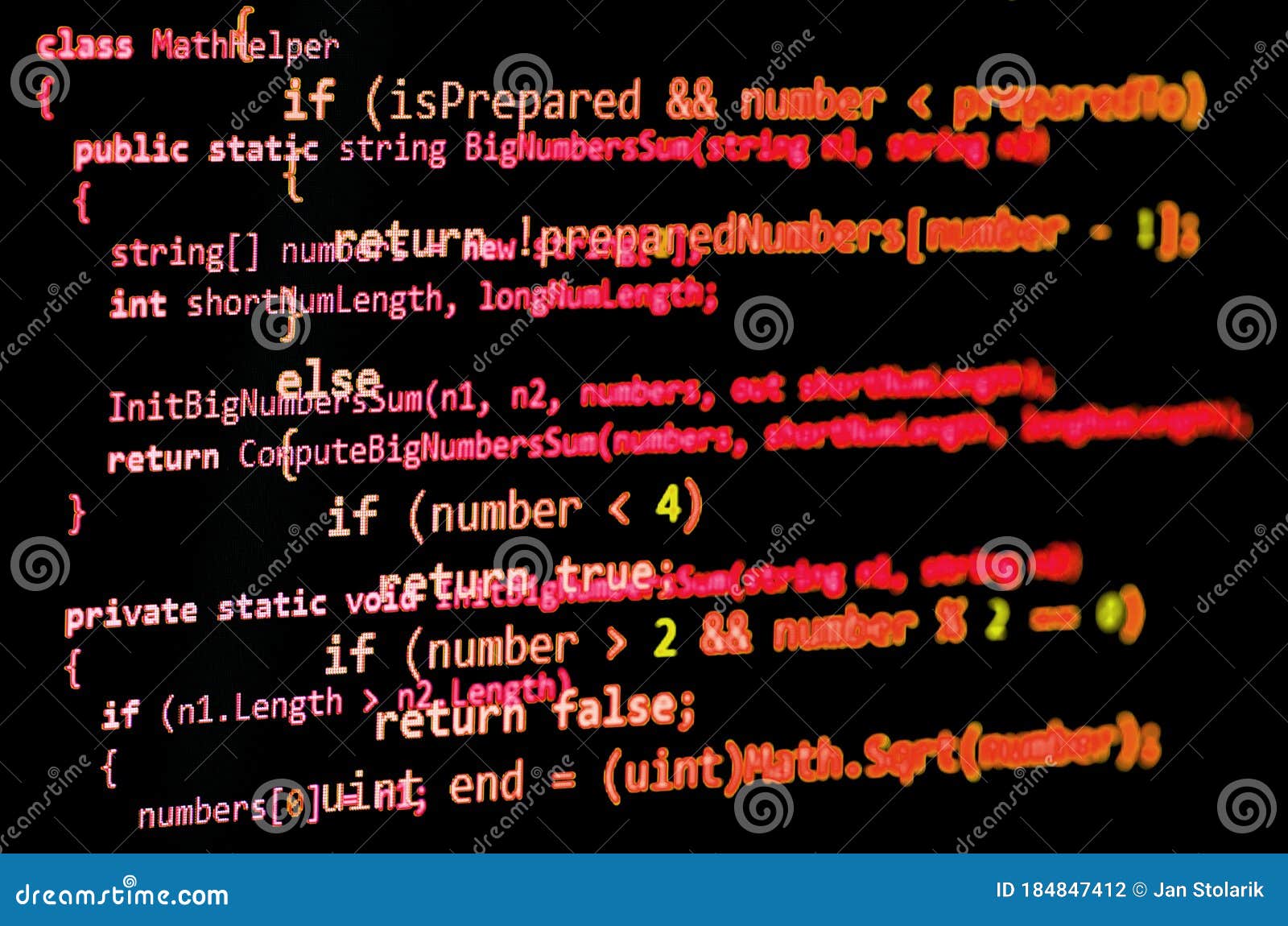Programming Code - Red Color, Written in C Language Syntax Stock Photo ...